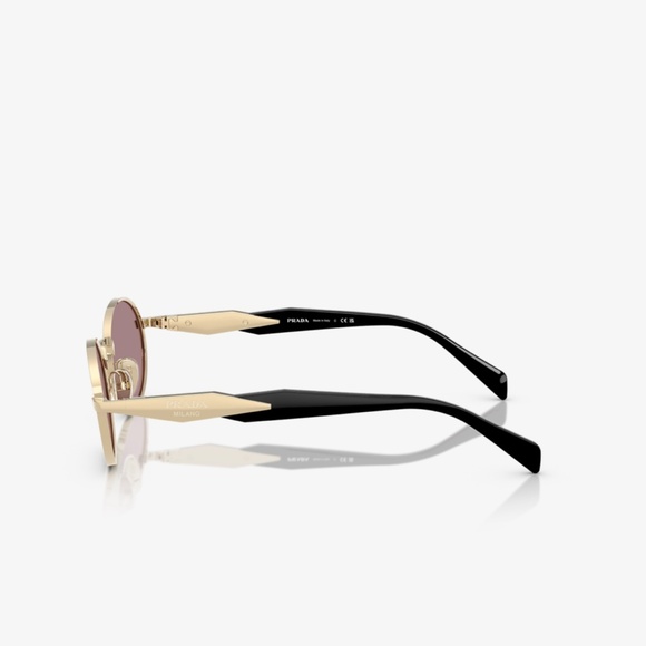 Prada 65ZS ZVN20I 55 Pale Gold Light Purple Brown Sunglasses PR65ZS